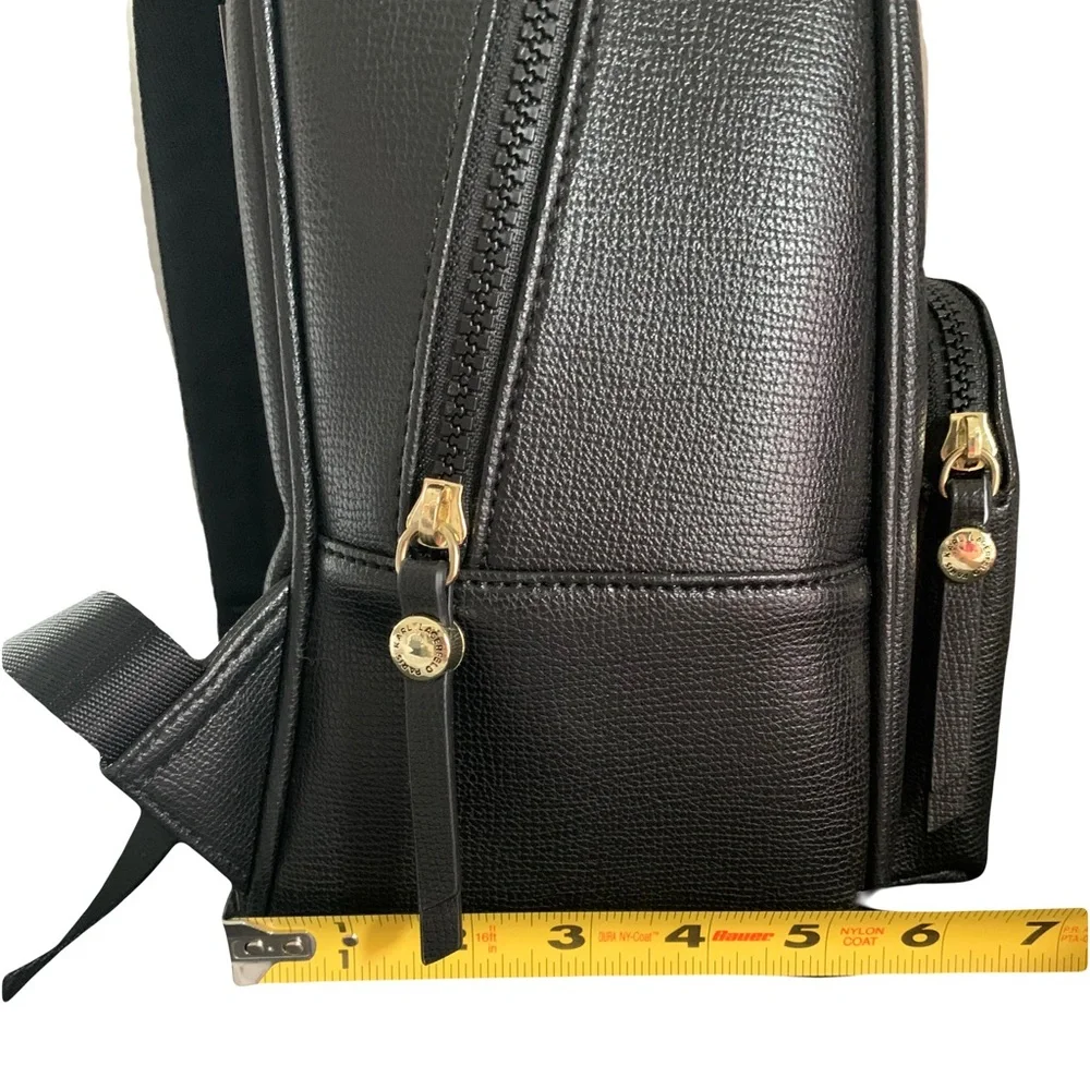 ⚜️Karl Lagerfeld Black Mini Backpack with Gold and Red Accents